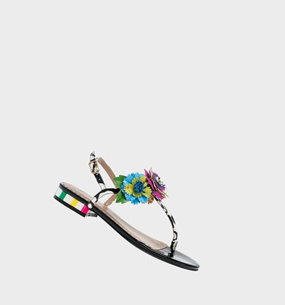Black Betsey Johnson Angie Women's Sandals | RGZO-30258