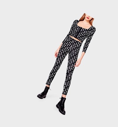 Black Betsey Johnson Betseys Vintage Inspired Legging Women's Bottoms | KPWA-70621