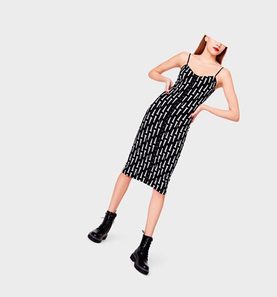 Black Betsey Johnson Betseys Vintage Inspired Slip Women's Dresses | SYVE-51609