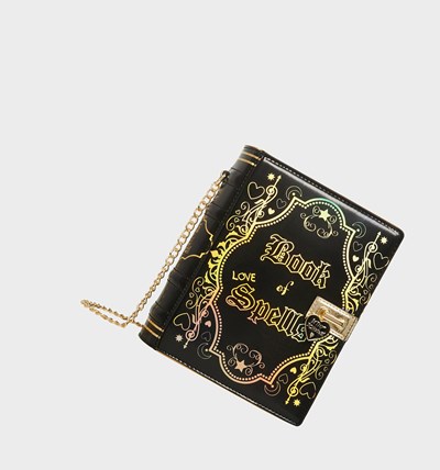 Black Betsey Johnson Kitsch Book Of Spells Women's Crossbody Bags | HPEX-72536