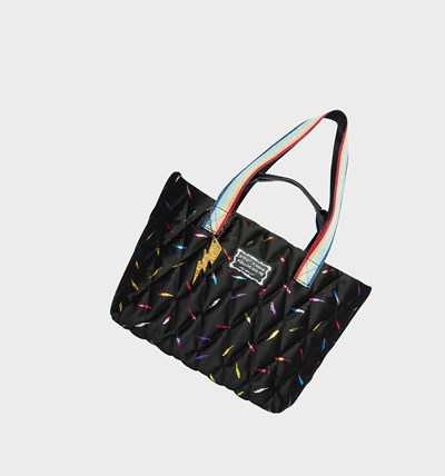 Black Betsey Johnson Light It Up Double Handle Women's Tote Bags | MASD-98512