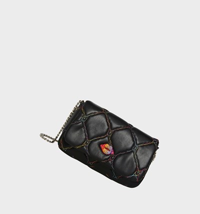 Black Betsey Johnson Quilty As Charged Bag Women's Crossbody Bags | PMNJ-95648