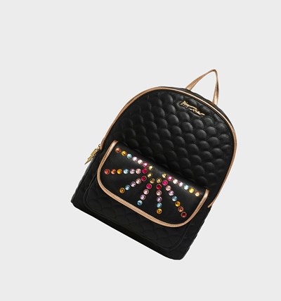 Black Betsey Johnson Rainbow Lite Large Women's Backpack | WHJD-17598
