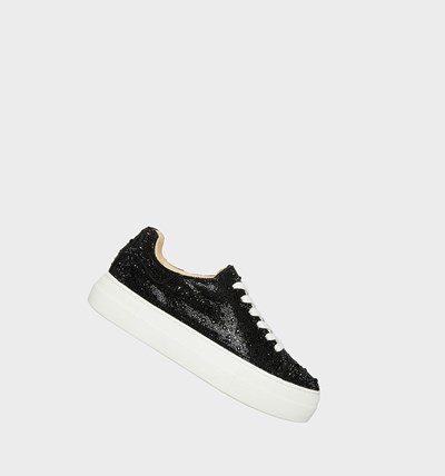 Black Betsey Johnson Sidny Women's Sneakers | XMWB-91752