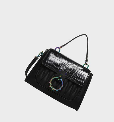 Black Betsey Johnson Slithering Top Handle Bag Women's Crossbody Bags | DJWP-31408