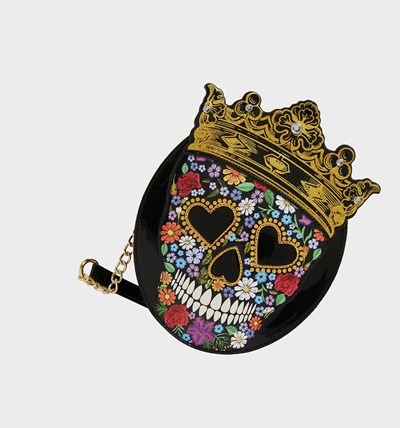 Black Betsey Johnson Sugar Skull Queen Women's Crossbody Bags | NZPH-23097