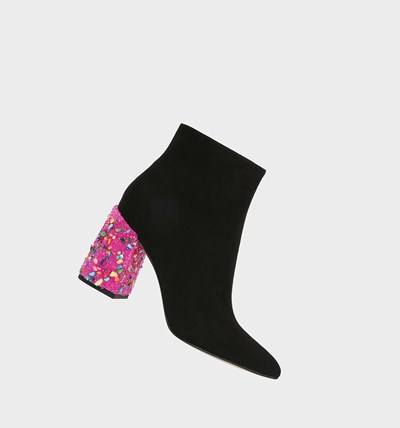 Black / Pink Betsey Johnson Kassie Women's Boots & Booties | BUNW-34089