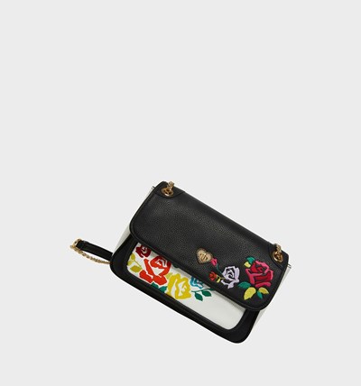 Black / White Betsey Johnson All In Bloom Women's Shoulder Bags | ACOT-61029