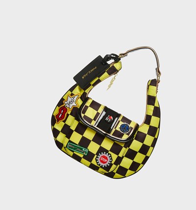 Black / White Betsey Johnson Betsey Cab Co Women's Shoulder Bags | GWJE-91706