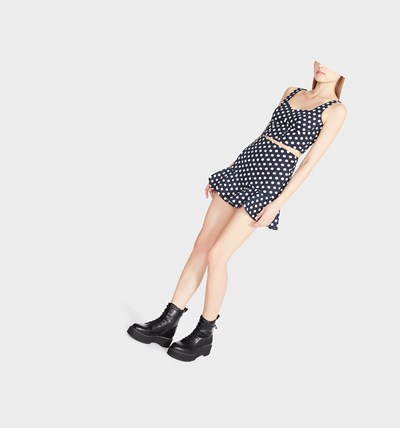 Black / White Betsey Johnson Pretty Polka Set Women's Bottoms | JESZ-41769