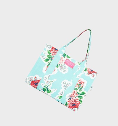 Blue Betsey Johnson Betseys Garden Women's Tote Bags | WIQU-46132