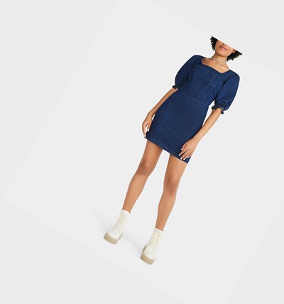 Blue Betsey Johnson Do It In Denim Women's Dresses | OSGT-36708
