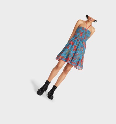 Blue Betsey Johnson Enchanted Waters Mini Women's Dresses | FHSE-08429