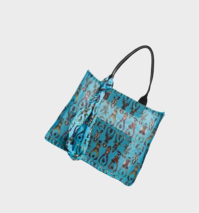 Blue Betsey Johnson Just Meshing Around Women's Tote Bags | THBW-29871