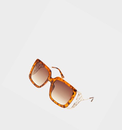 Brown Betsey Johnson Magical Mermaid Tortoise Women's Sunglasses | MROV-12789