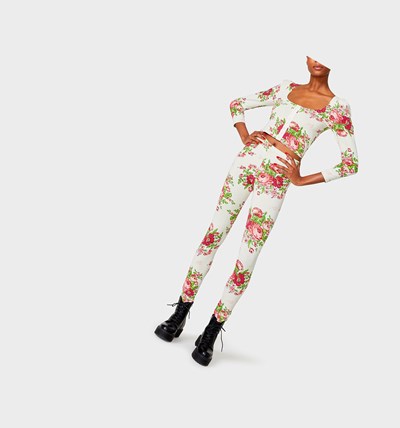 Cream Betsey Johnson Betseys Vintage Inspired Legging Cream Women's Bottoms | SWNV-94261
