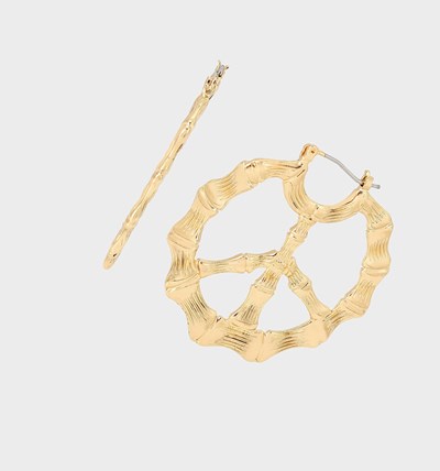 Gold Betsey Johnson Island Time Peace Hoops Women's Earrings | GMDS-29413