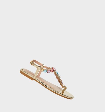 Gold Betsey Johnson Jamari Women's Sandals | PTGC-52691