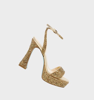 Gold Betsey Johnson Sb-beth Women's Heels | VPHE-24316