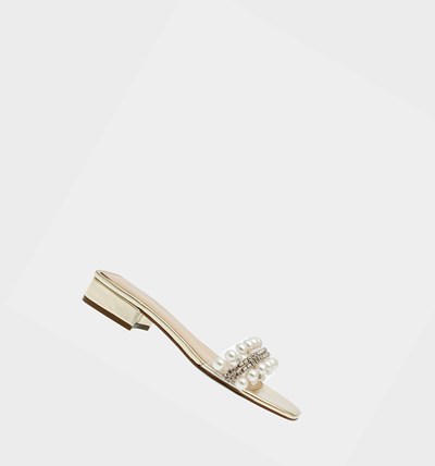Gold Betsey Johnson Sb-madge Women's Sandals | OHUZ-32846