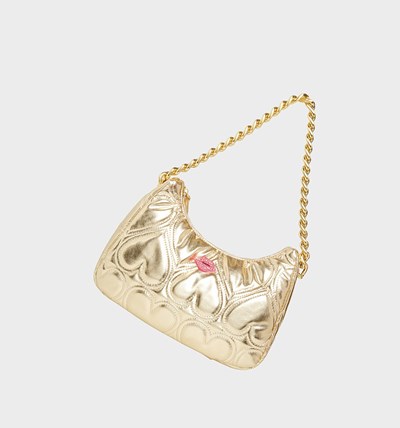 Gold Betsey Johnson Smooches Women's Shoulder Bags | VUYA-96405