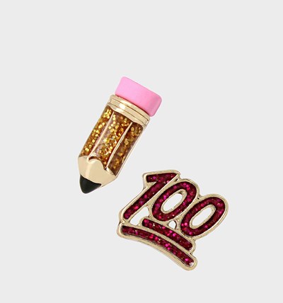 Multicolor Betsey Johnson Back To Cool Pencil Mismatch Studs Women's Earrings | PODJ-30214