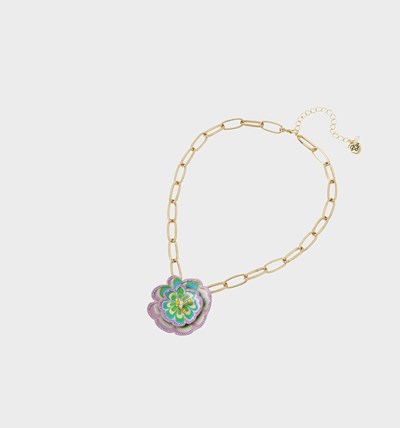 Multicolor Betsey Johnson Enchanted Statement Pendant Pastel Women's Necklaces | SJPZ-94852