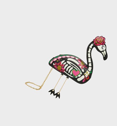Multicolor Betsey Johnson Kitsch Glow In The Dark Flamingo Crossbody Women's Kitsch Bags | PDVK-48913