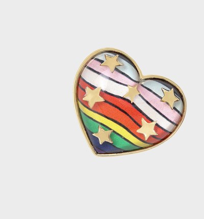 Multicolor Betsey Johnson One Love Heart Women's Rings | ZNQW-85603