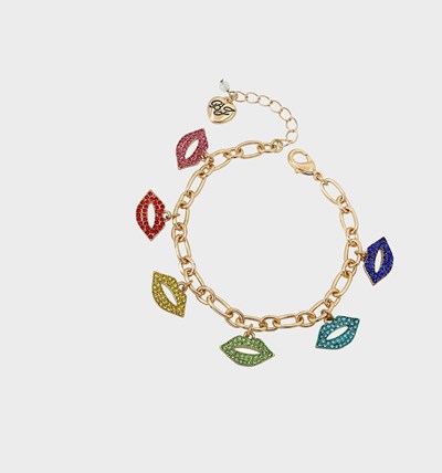Multicolor Betsey Johnson One Love Lips Women's Bracelets | GJAY-48091