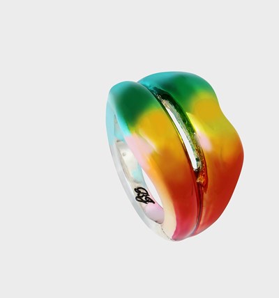 Multicolor Betsey Johnson One Love Lips Women's Rings | MBQF-25741