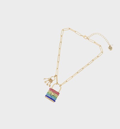 Multicolor Betsey Johnson One Love Lock Pendant Women's Necklaces | SAOX-95728