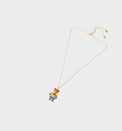 Multicolor Betsey Johnson One Love Teddy Bear Women's Necklaces | PGVN-56407
