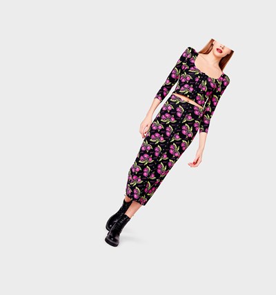 Pink Betsey Johnson Betseys Vintage Inspired Pencil Skirt Cherry Women's Bottoms | XAGN-70216