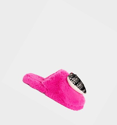 Pink Betsey Johnson Cozy Heart Women's Slippers | BTIJ-80435