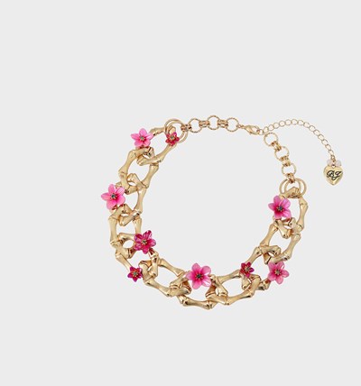 Pink Betsey Johnson Island Time Statement Women's Necklaces | UJZC-06397
