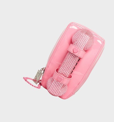 Pink Betsey Johnson Kitsch Call Me Old School Women's Crossbody Bags | ZHBV-21530