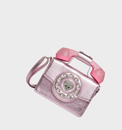 Pink Betsey Johnson Kitsch Give Me A Ring Women's Crossbody Bags | MTZE-94257