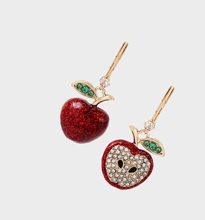 Red Betsey Johnson Back To Cool Apple Lever Back Women's Earrings | KXZE-64873