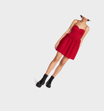 Red Betsey Johnson Betsiest Bustier Mini Women's Dresses | GHRI-53128