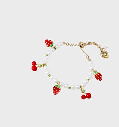 Red Betsey Johnson Island Time Fruity Women's Bracelets | IWRH-04793