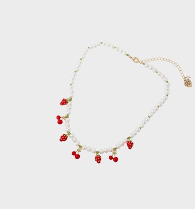 Red Betsey Johnson Island Time Fruity Women's Necklaces | ZLYS-47925