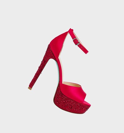 Red Betsey Johnson Sb-karma Women's Heels | LZDE-89435