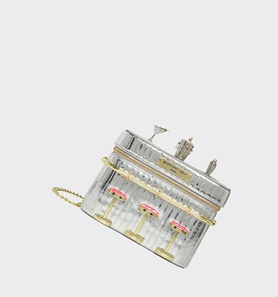 Silver Betsey Johnson Kitsch Art Deco Bar Women's Crossbody Bags | SBOD-59384