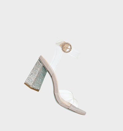 Silver Betsey Johnson Sb-bell Women's Heels | DBLU-34501