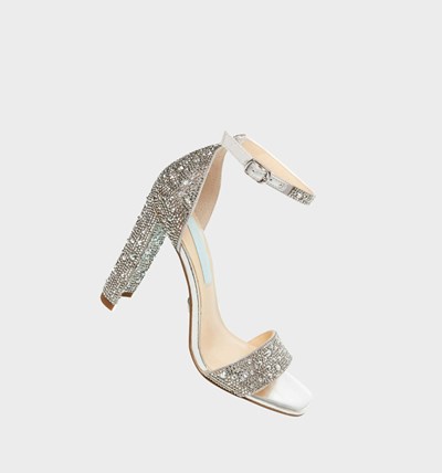 Silver Betsey Johnson Sb-rina Women's Sandals | PCRM-28347