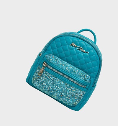 Turquoise Betsey Johnson Glam Squad Mini Teal Women's Backpack | BTWX-43910