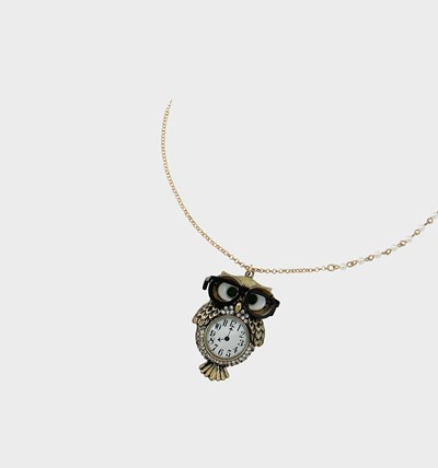 White Betsey Johnson Back To Cool Owl Long Pendant Crystal Women's Necklaces | HXMS-38102
