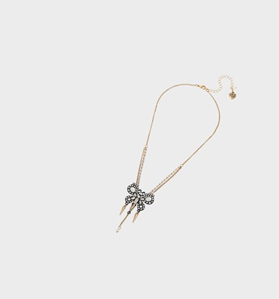 White Betsey Johnson Betseyton Butterfly Pendant Crystal Women's Necklaces | AXZV-60987