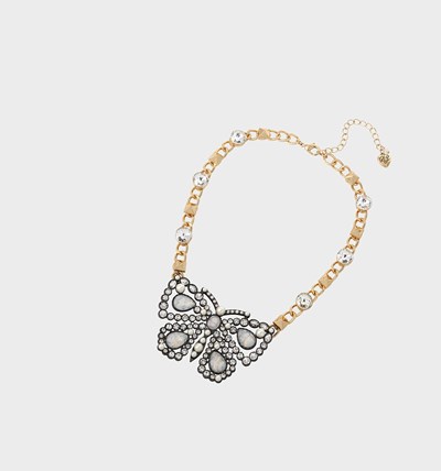 White Betsey Johnson Betseyton Statement Pendant Crystal Women's Necklaces | TUZD-60548